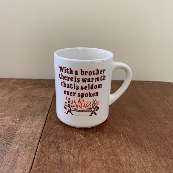 VTG 70s With a Brother There is a Warmth That Is Seldom Ever Spoken Coffee Mug - Picture 1 of 6
